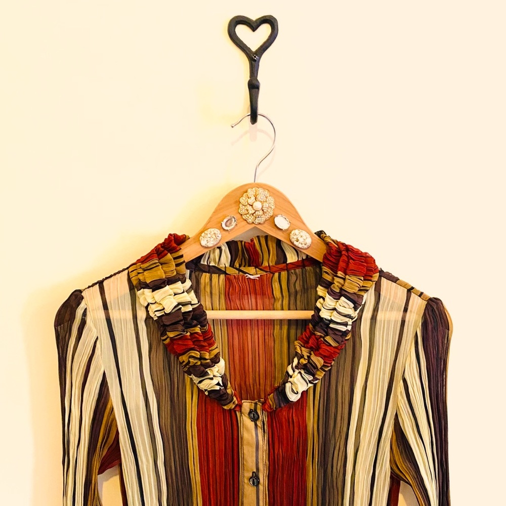 Asymmetrical Sheer Button Down for Layering
